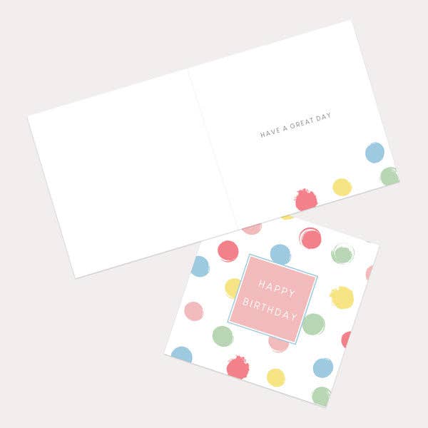 General Birthday Card - Join The Dots Pastel - Happy Birthday - Bluebell and Willow