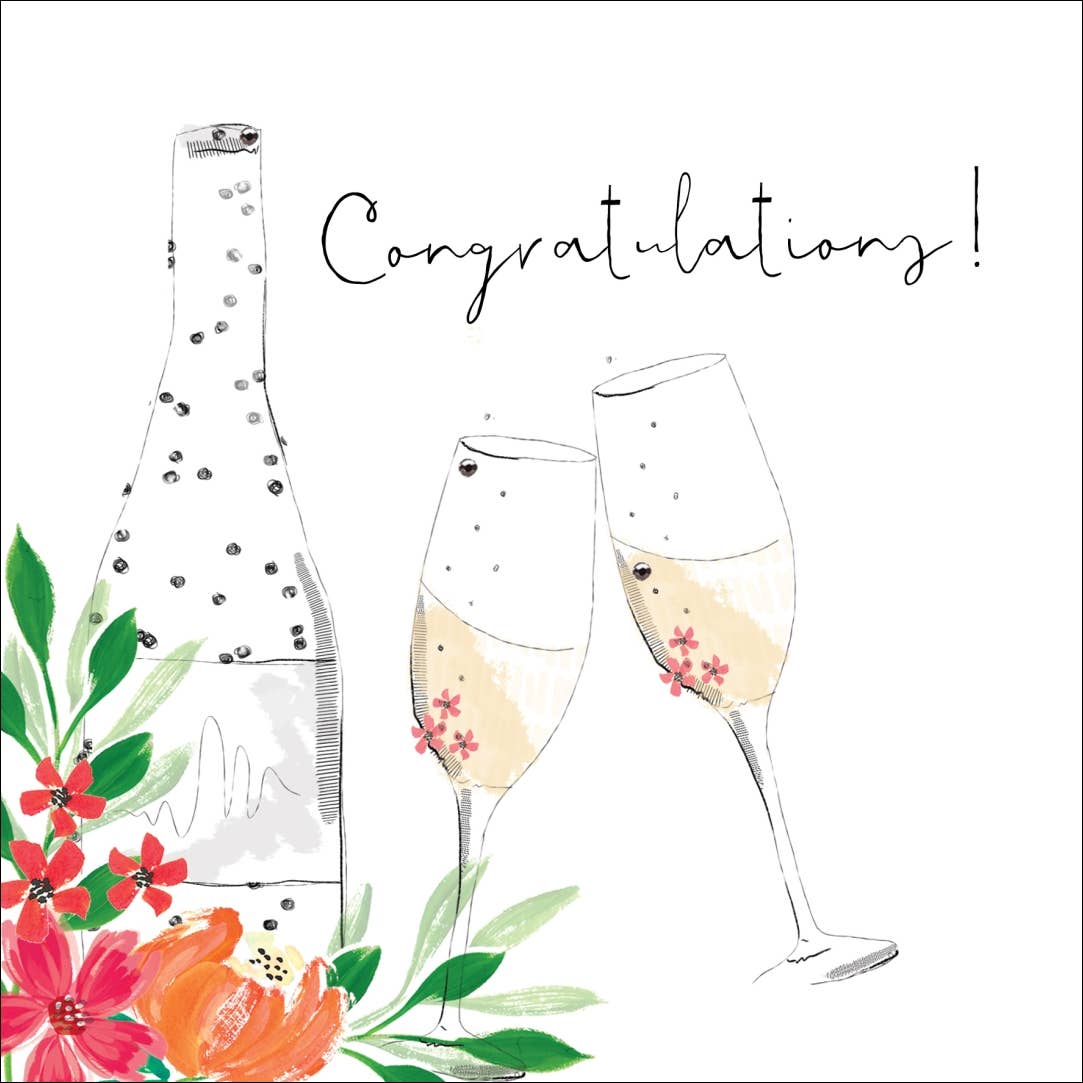 Congratulations! Handmade Greeting Card - Bluebell and Willow