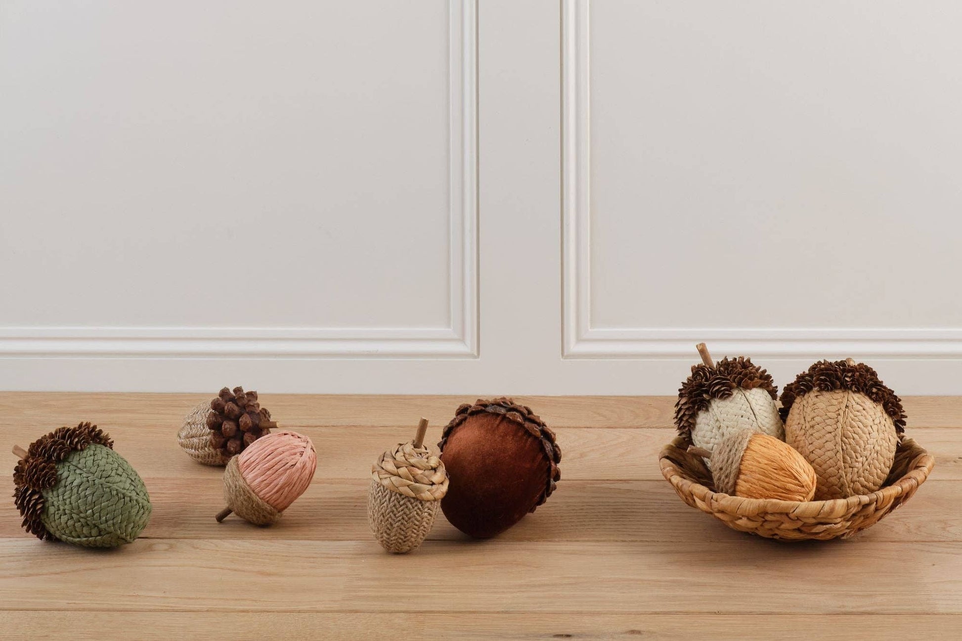 Rope and Paper Acorns (Cream, Orange and Yellow) - Bluebell and Willow