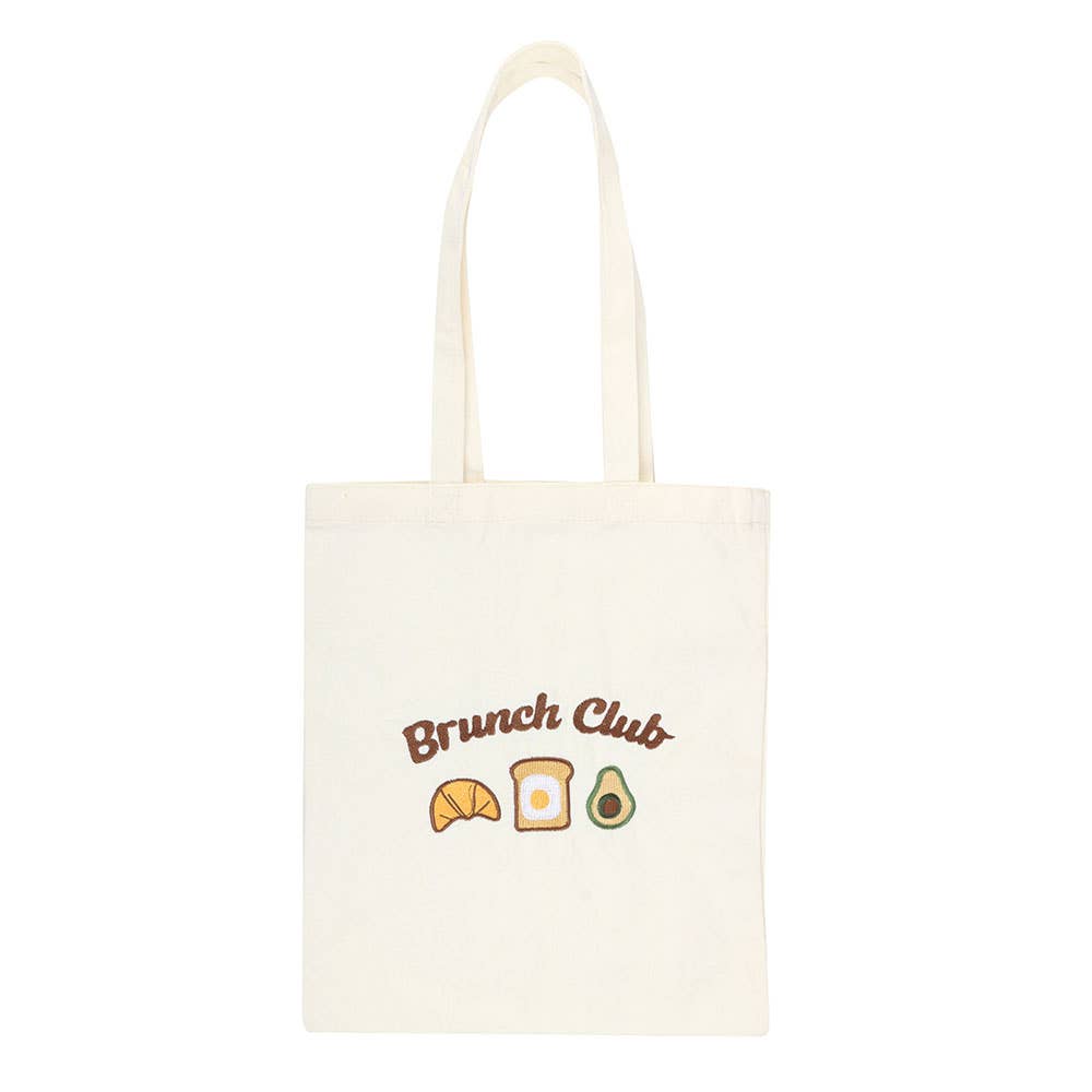Brunch Club Embroidered Tote Bag