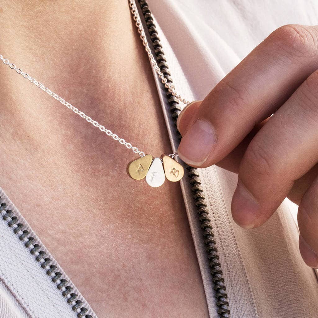 Tri Teardrop Necklace - Bluebell and Willow