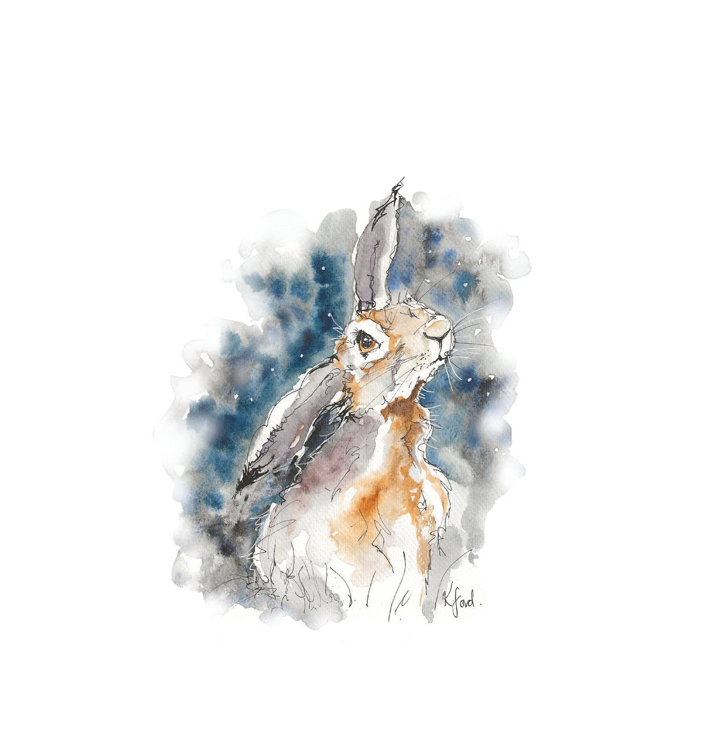 "Hare / Rabbit" greeting card - Bluebell and Willow