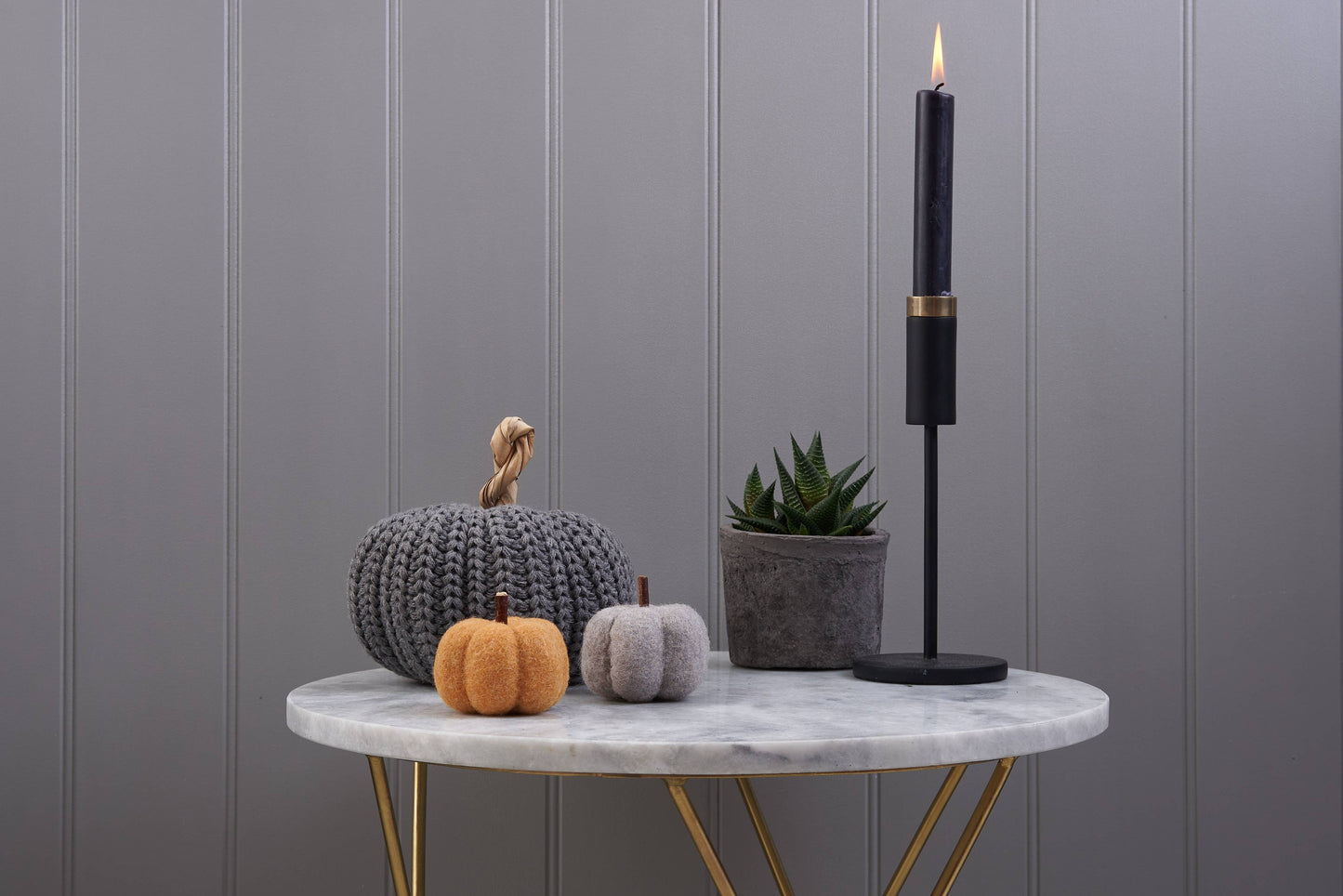 Grey Felt Pumpkin