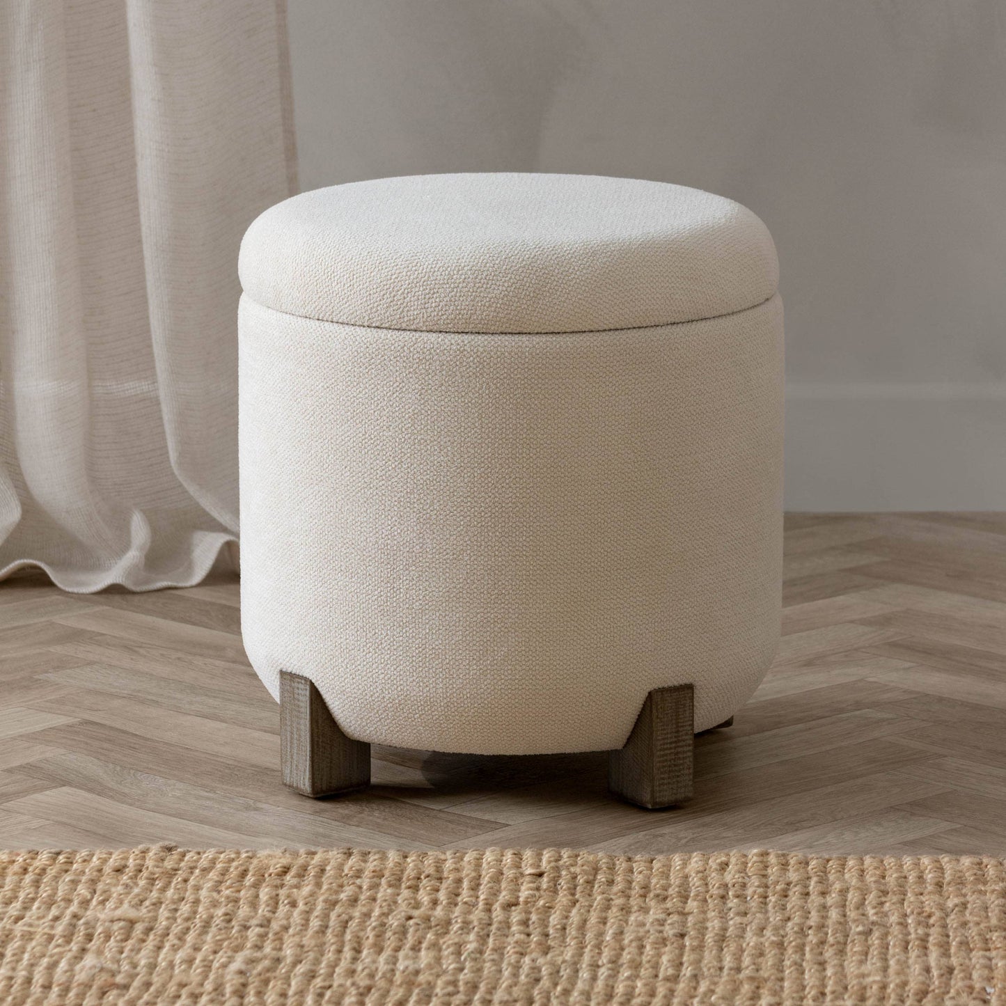 Neven Storage Footstool Ecru