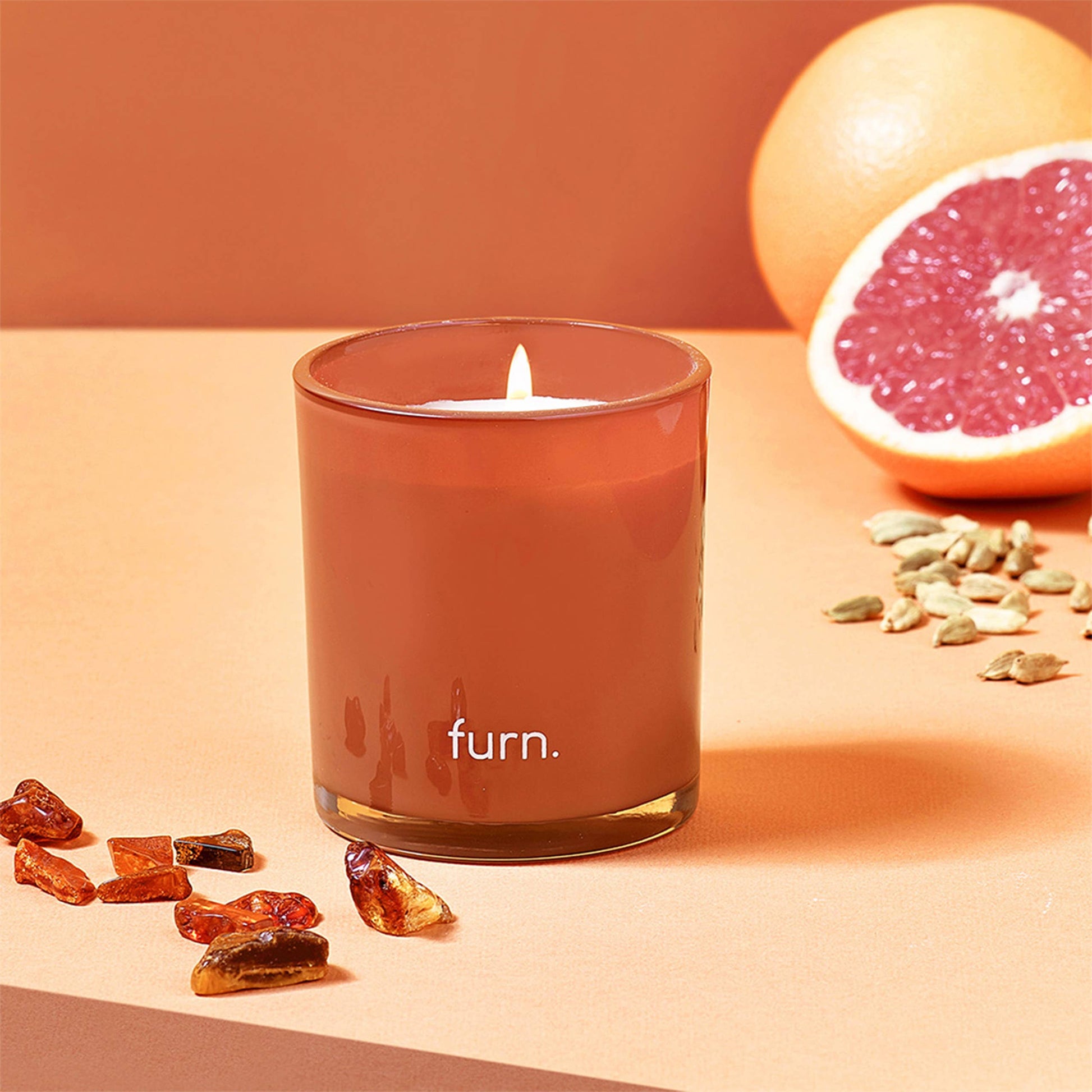 Wildlings Amber, Cinnamon + Mandarin Scented Glass Candle - Bluebell and Willow