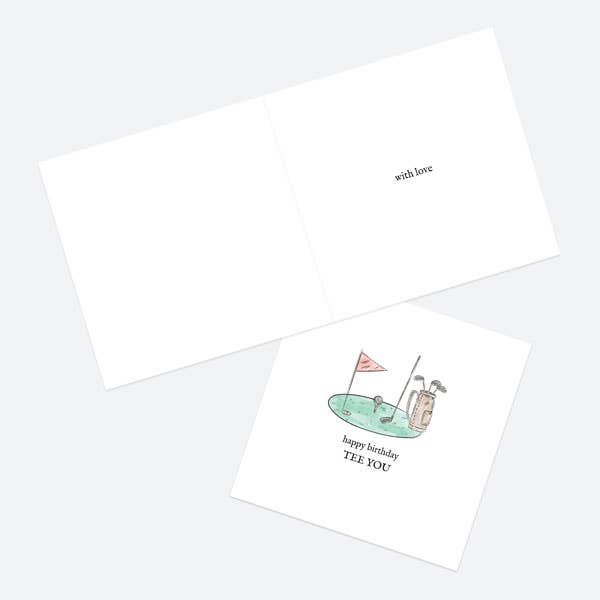 General Birthday Card - Golf - Happy Birthday Tee You - Bluebell and Willow