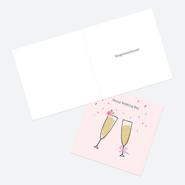 Wedding Card - Wedding Icons - Champagne - Bluebell and Willow