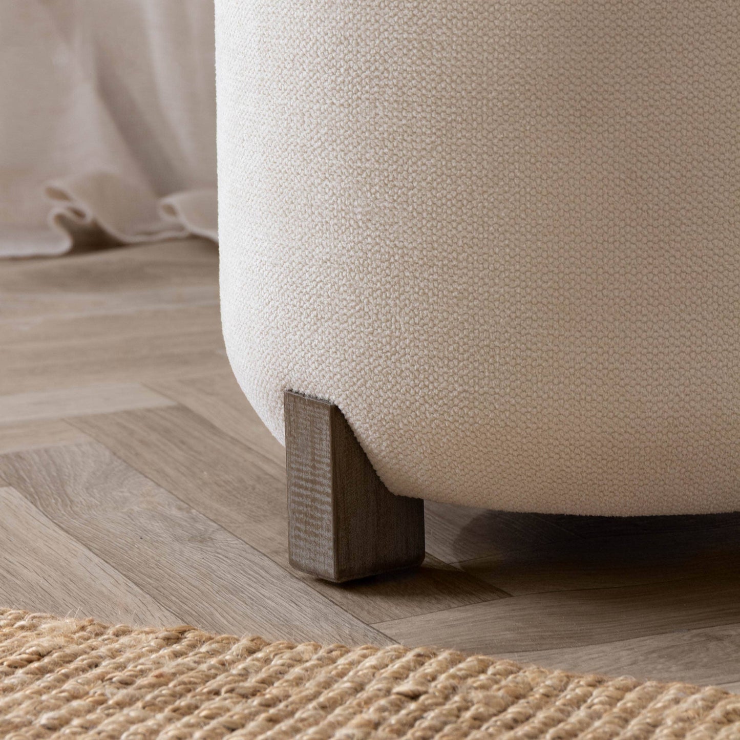 Neven Storage Footstool Ecru