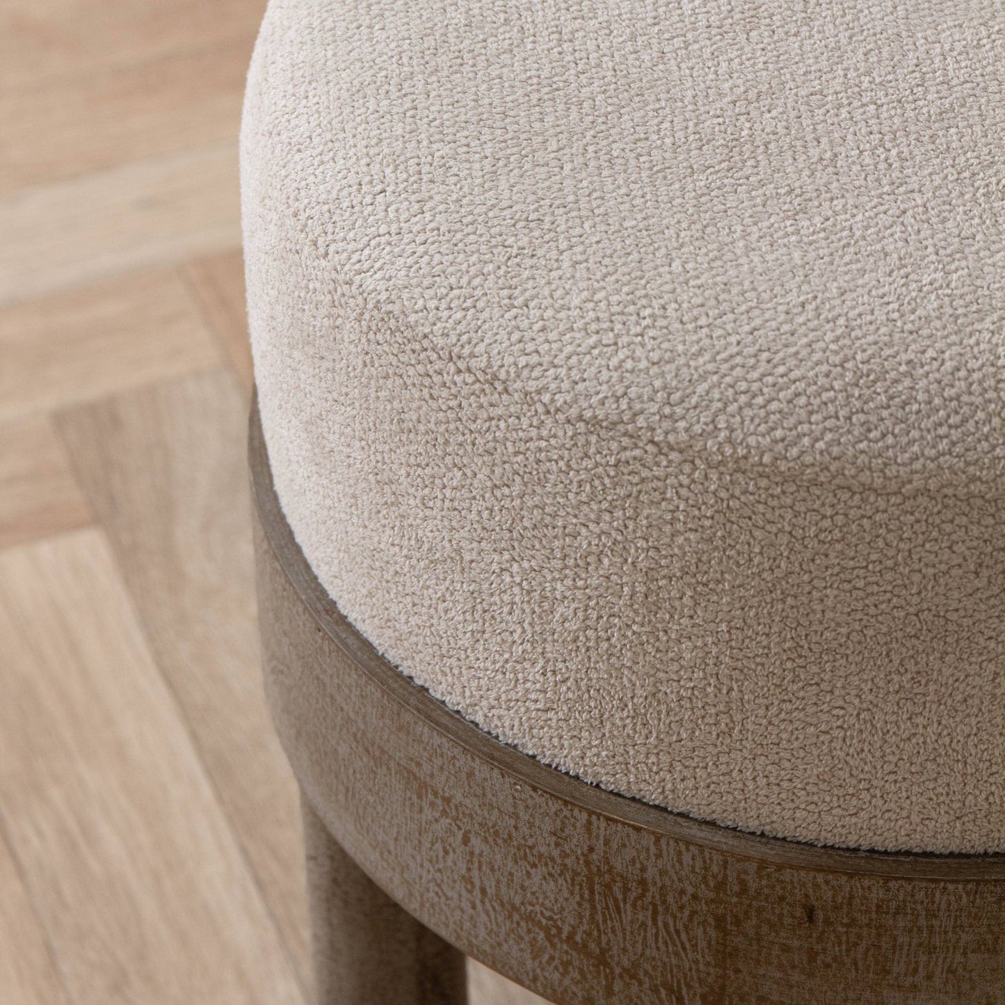 Ebbett Wooden Footstool Ecru
