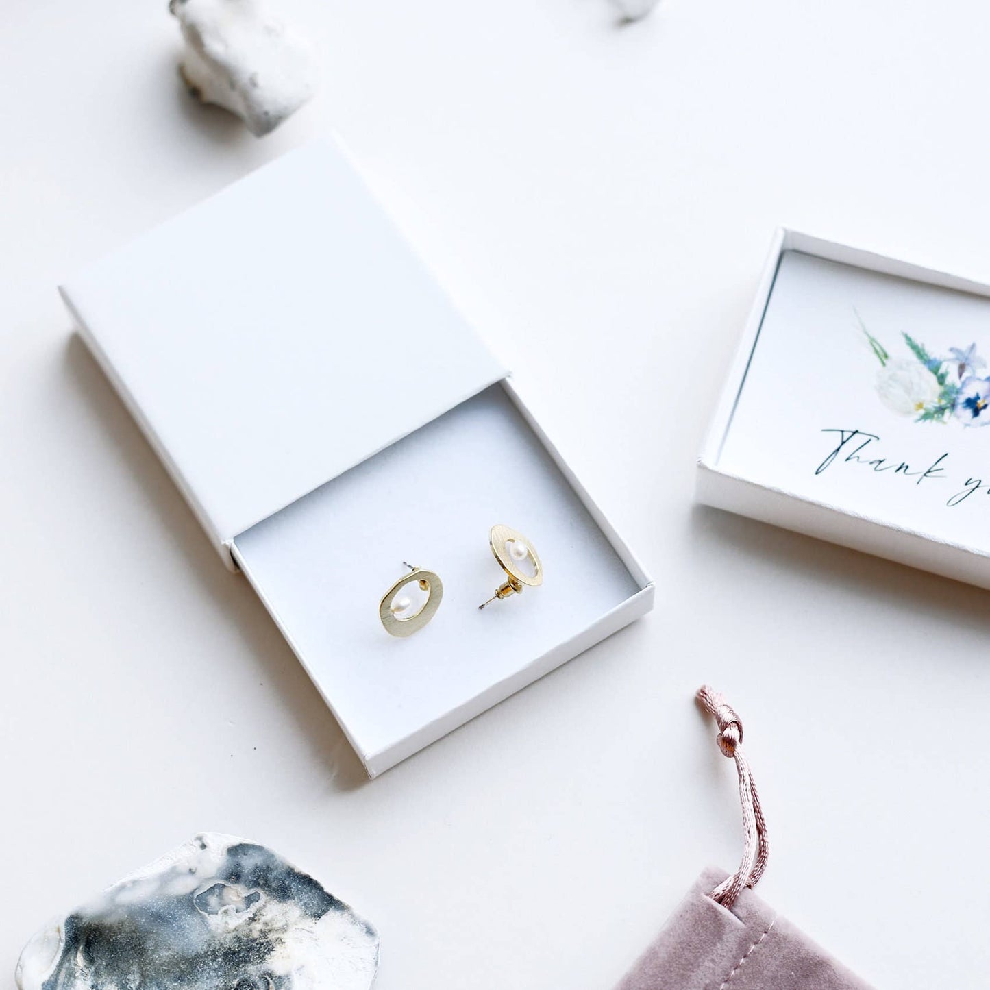 Delicate Freshwater Pearl Gold Stud Earrings