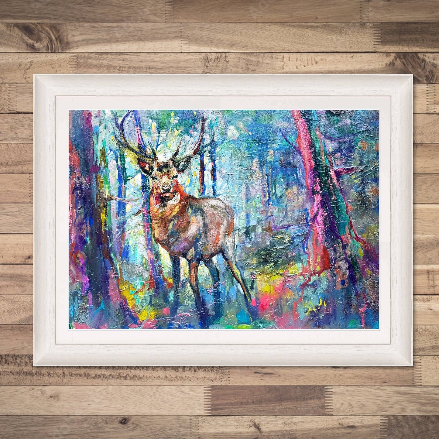 Mystic Stag Print A3 - Bluebell and Willow