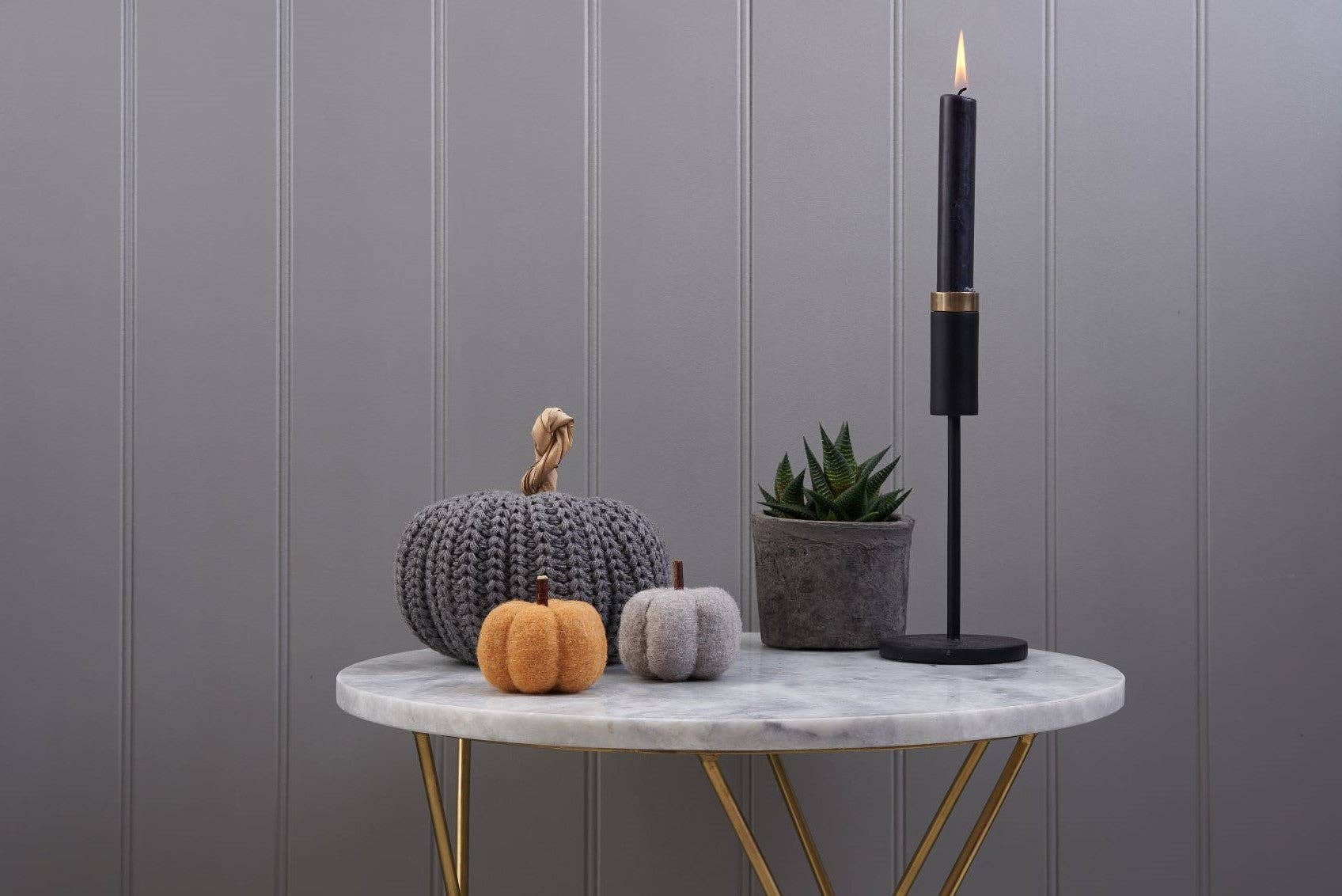 Grey Wool Pumpkin - Bluebell and Willow