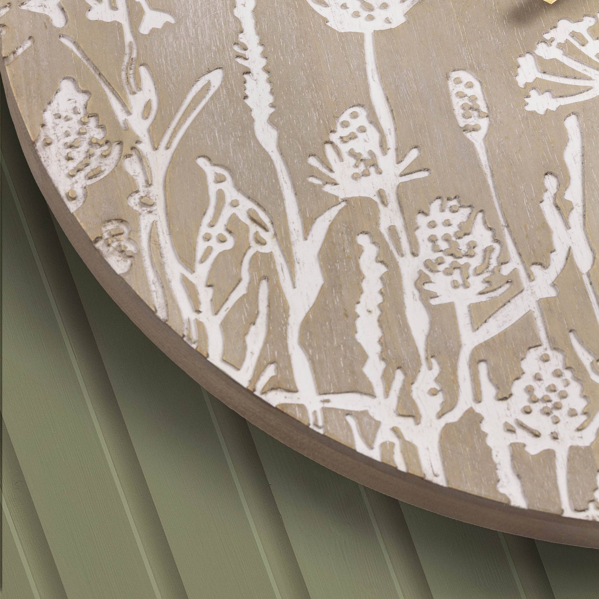 Fleur Et Faune Wooden Clock Greywash - Bluebell and Willow