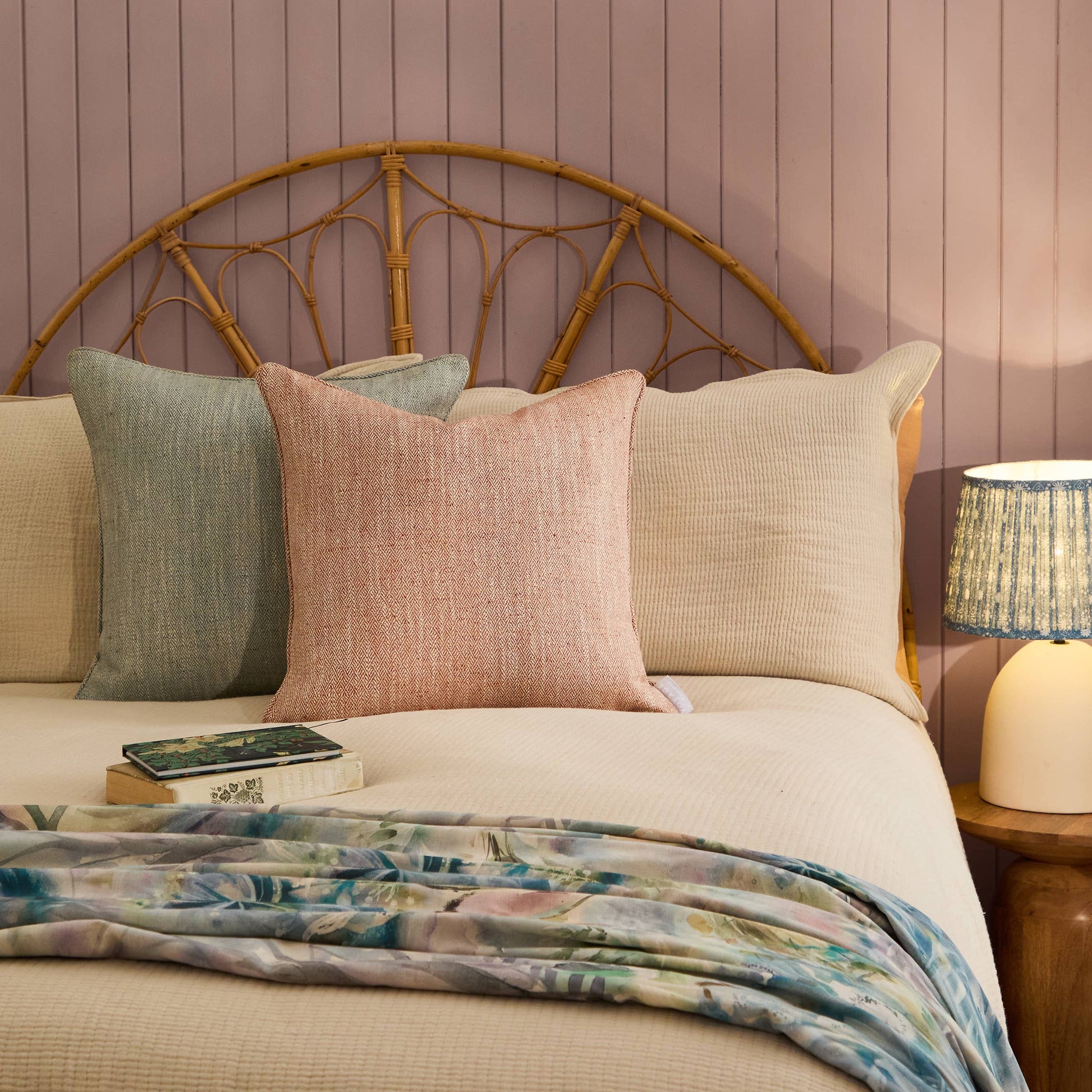 Jedburgh Textured Woven Square Cushion Rust - Bluebell and Willow