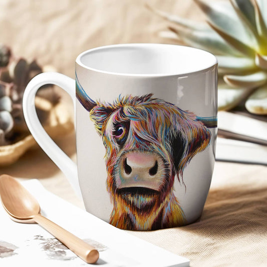 A Bad Hair Day Highland Cow Bone China Mug - Bluebell and Willow