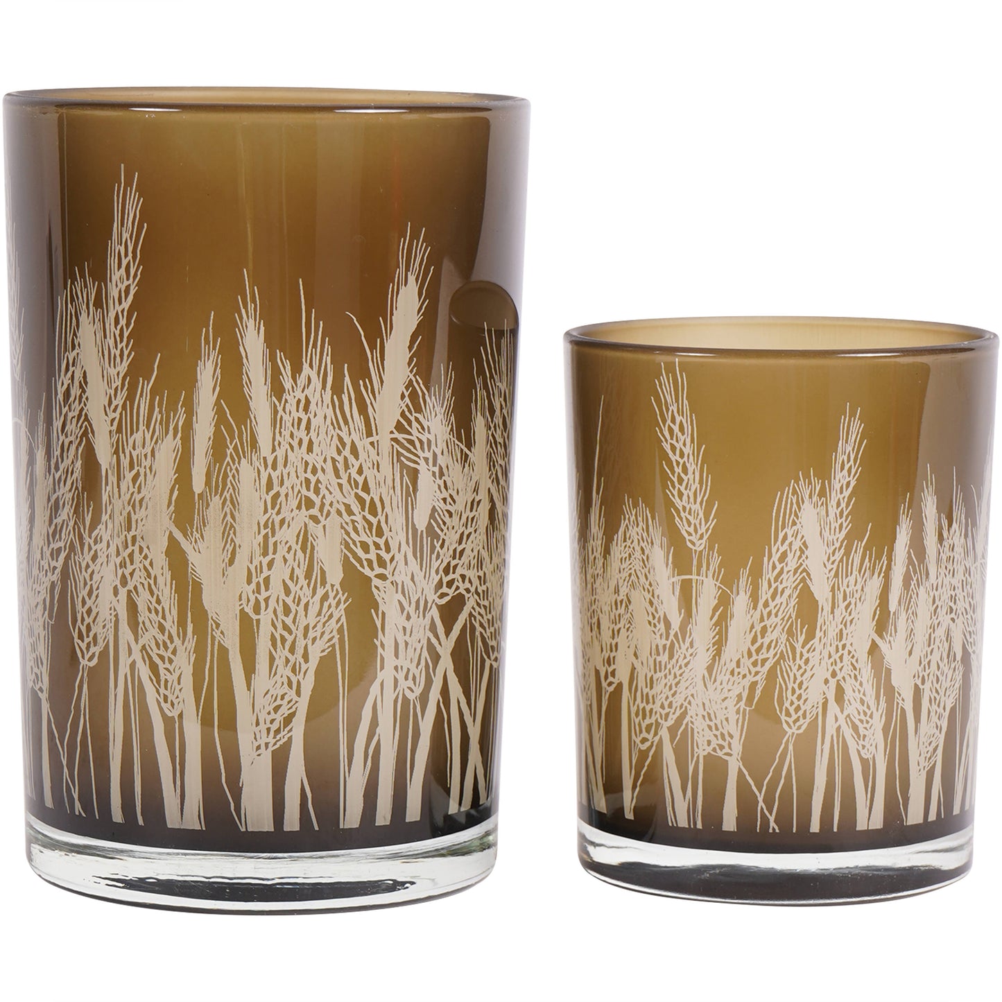 Wheatfields Glass Candle Holder Large - Bluebell and Willow