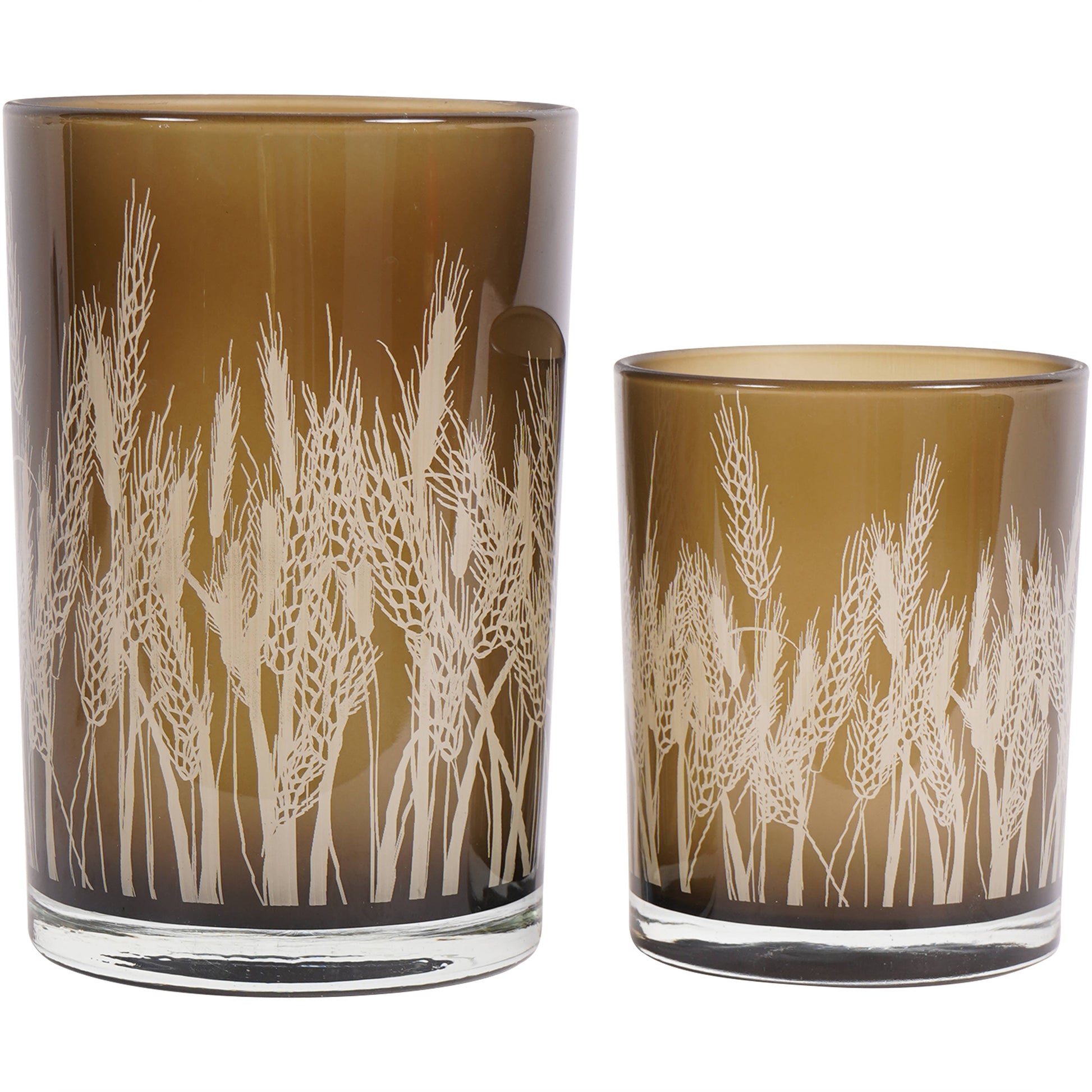 Wheatfields Glass Candle Holder Large - Bluebell and Willow