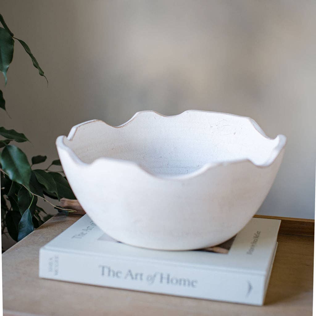 Gillcambon - Off White Terracotta Decorative Bowl - Bluebell and Willow