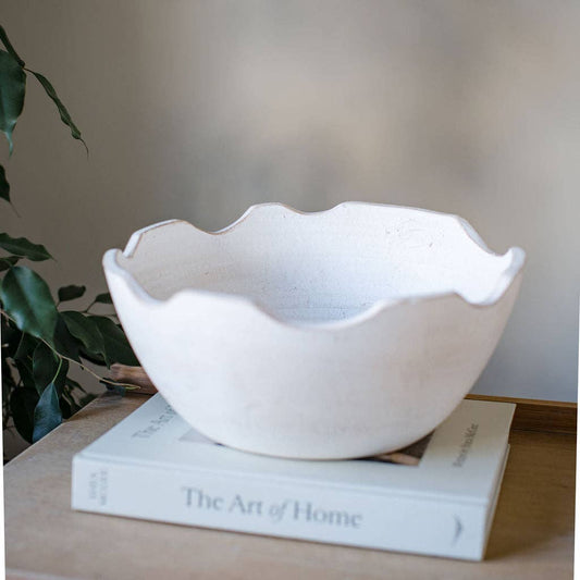 Gillcambon - Off White Terracotta Decorative Bowl - Bluebell and Willow