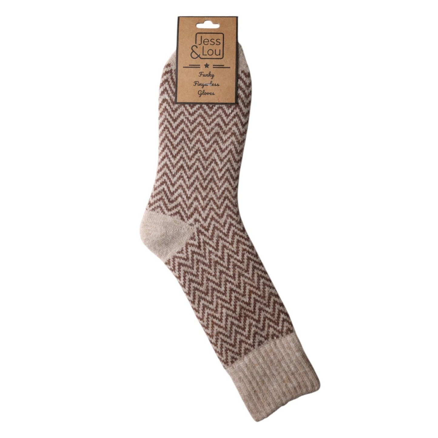 Cappuccino Herringbone Cosy Socks