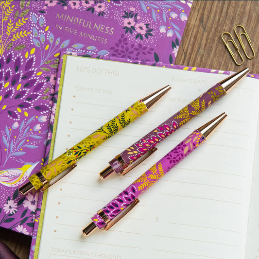 Sara Miller Haveli G. Set of 3 Pens - Bluebell and Willow