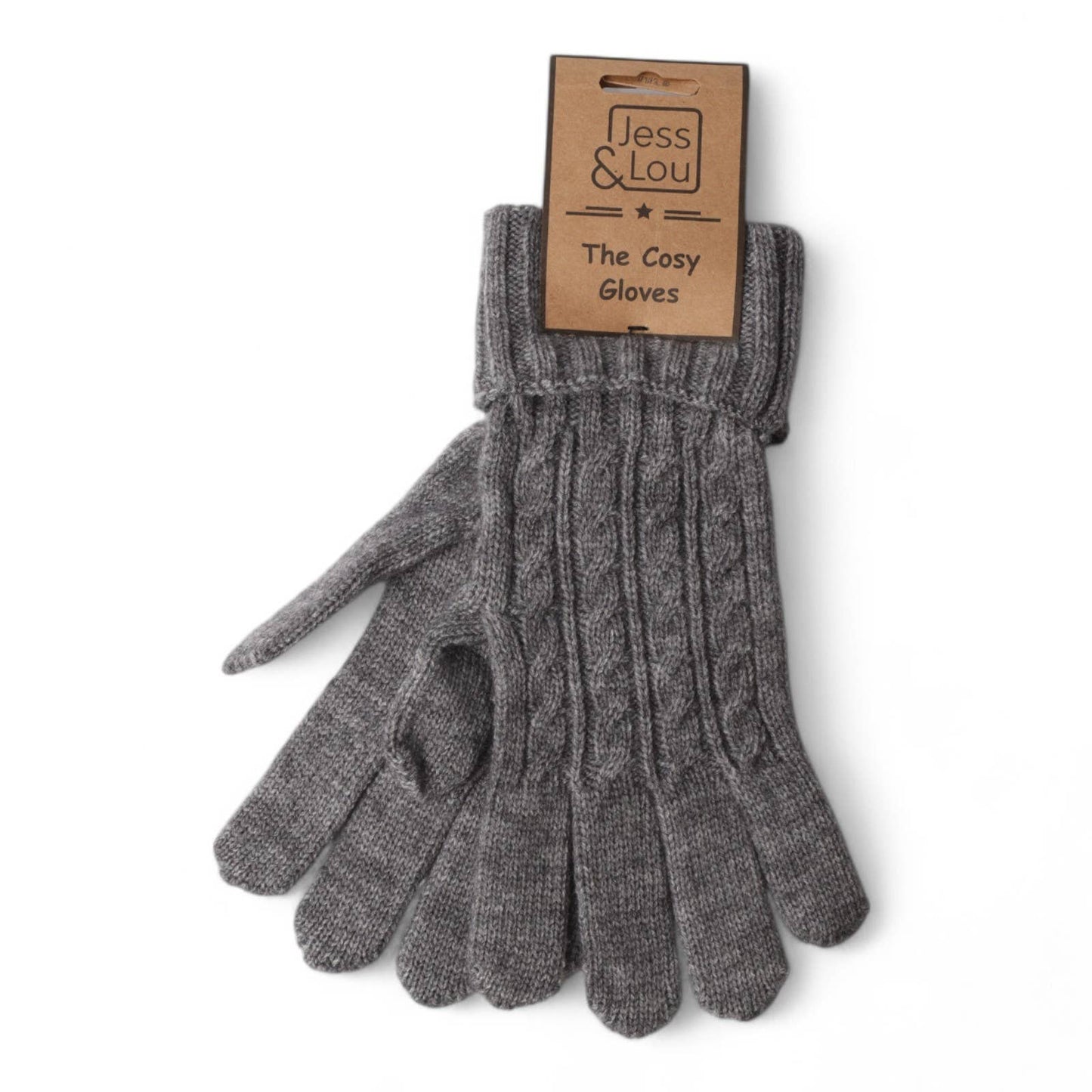 Charcoal Cosy Cable Knit Gloves