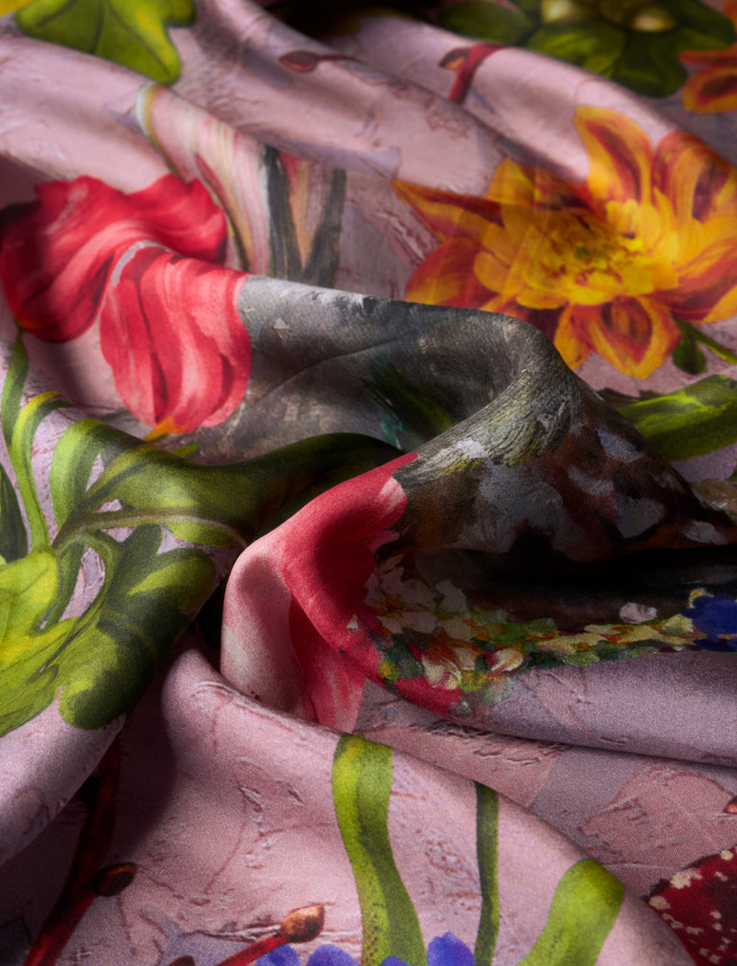 Powder 100% silk whimiscal square - Bluebell and Willow