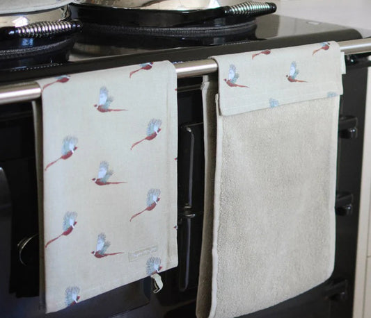 Sophie Allport Pheasant - roller hand towel - Bluebell and Willow