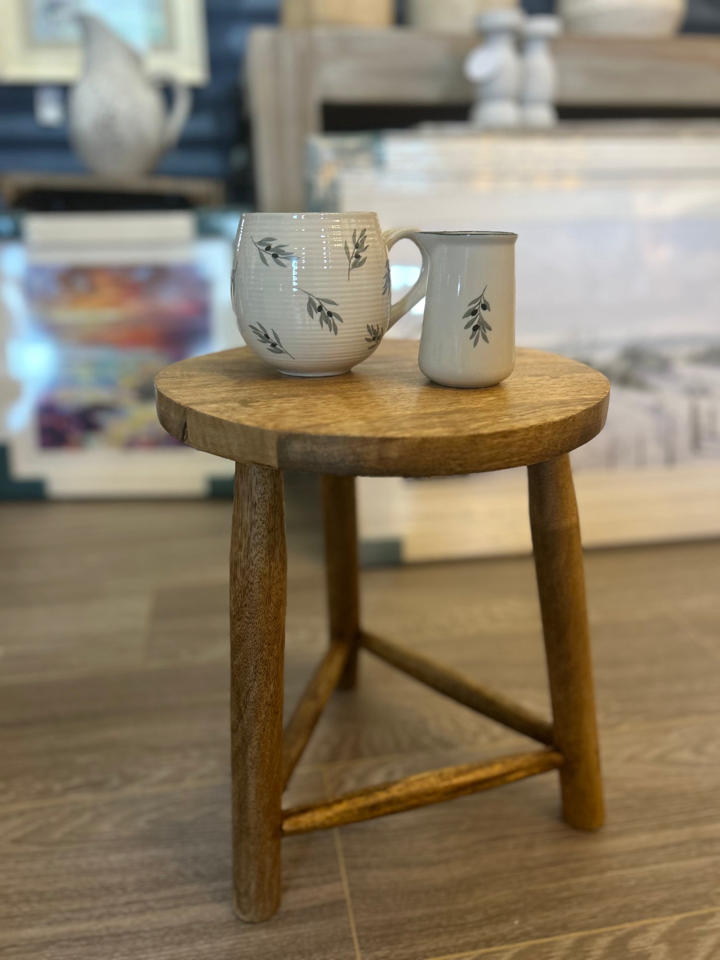 Shorter Three Legged Mango Wood Stool