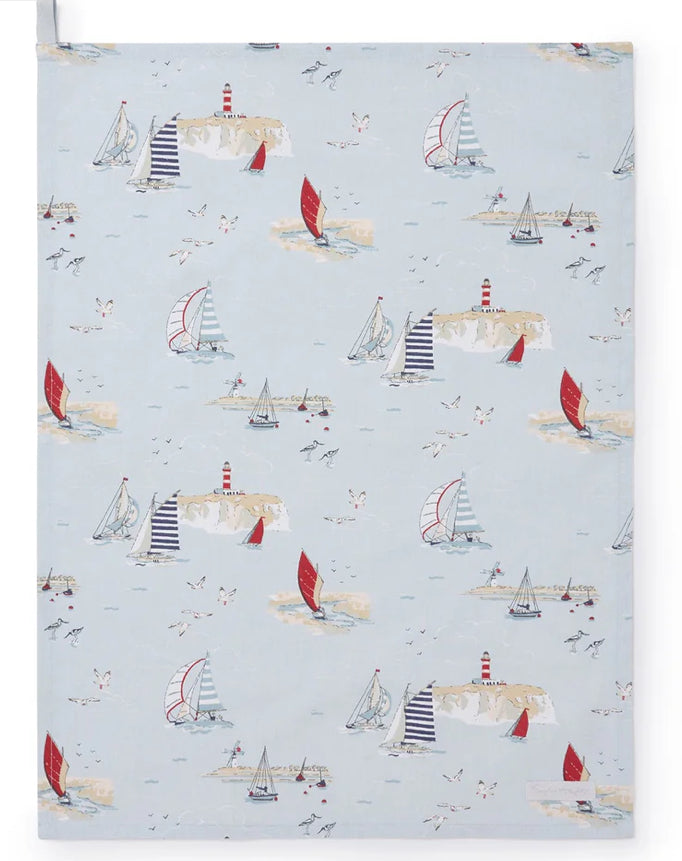 Sophie Allport Coastal Boats - Tea towel - Bluebell and Willow