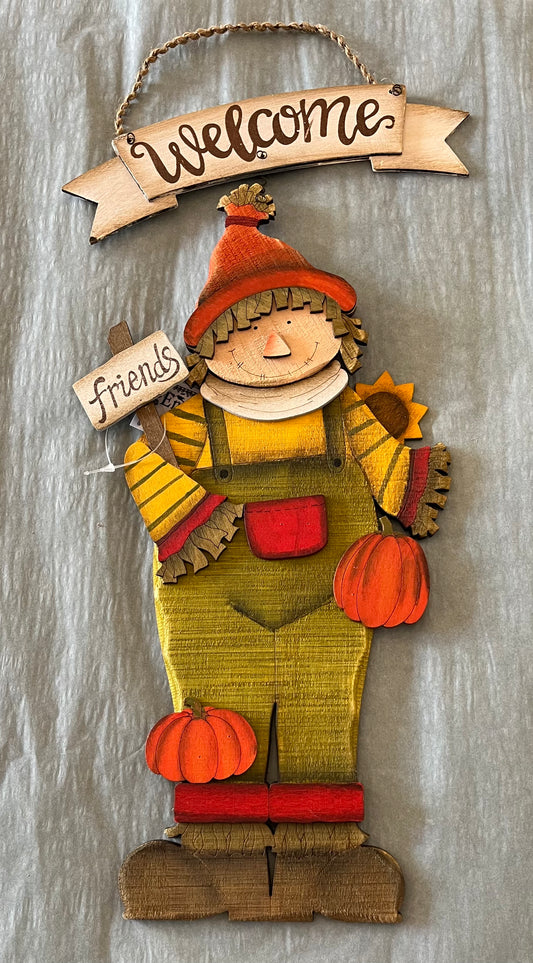 Welcome Friends Large Scarecrow Hanger - Bluebell and Willow