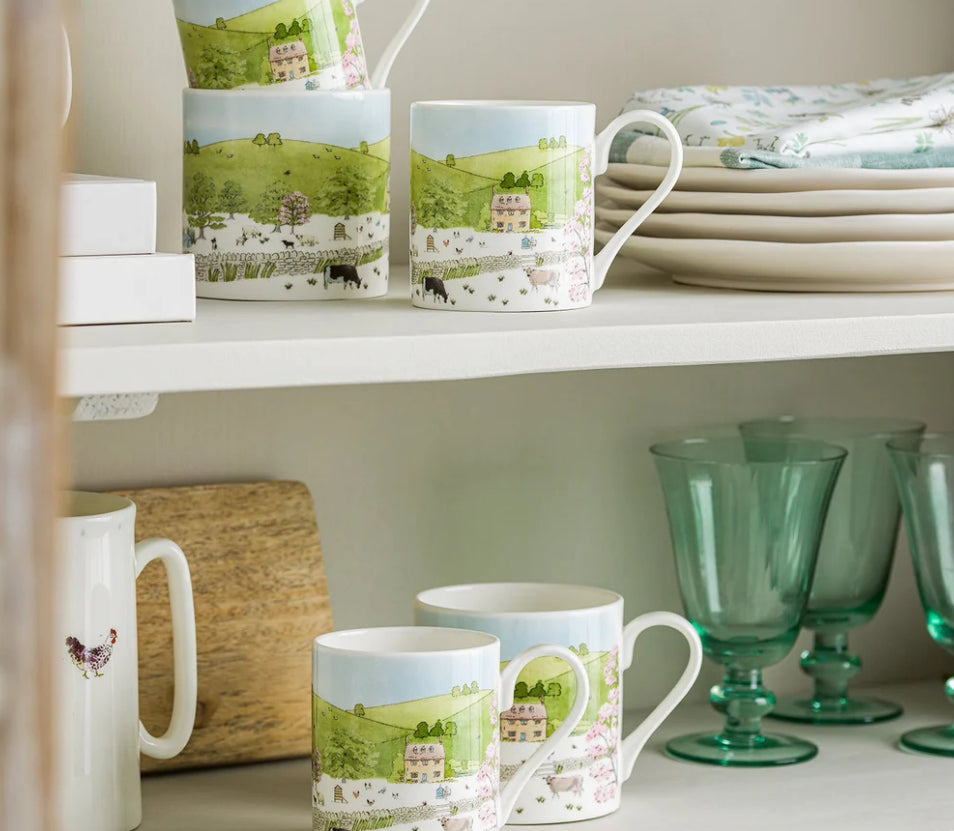 Sophie Allport Spring Cottage Scene Mug - standard - Bluebell and Willow