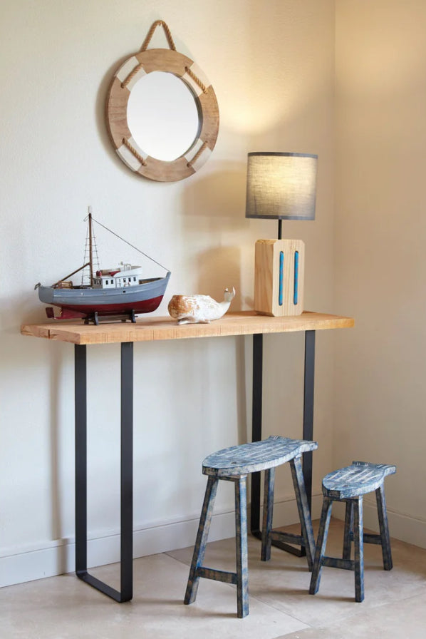 Mirror with Life Belt Frame Wood - Bluebell and Willow
