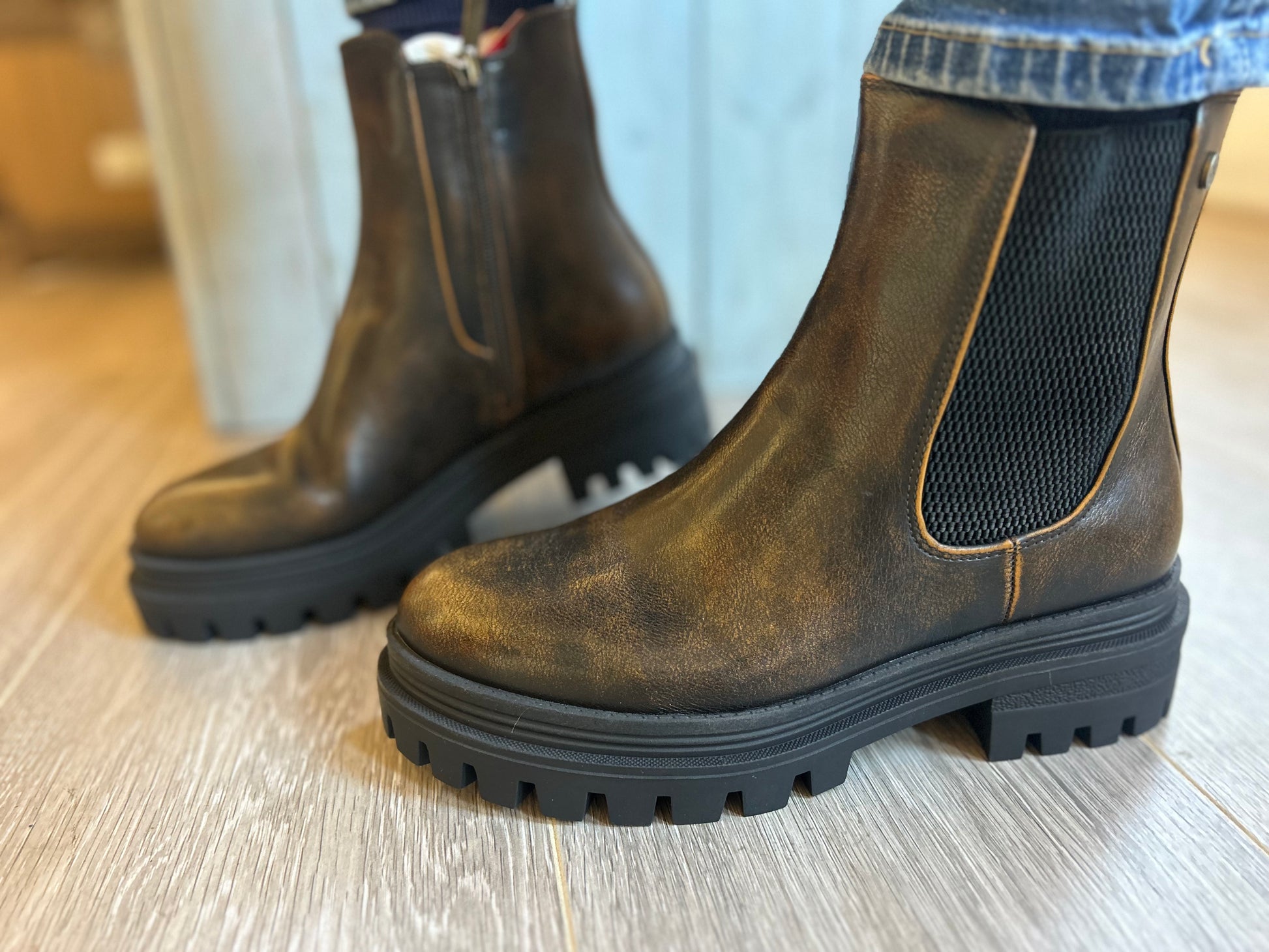XTI Bronze Chunky Ankle Boots - size 36, 37 & 39 - Bluebell and Willow