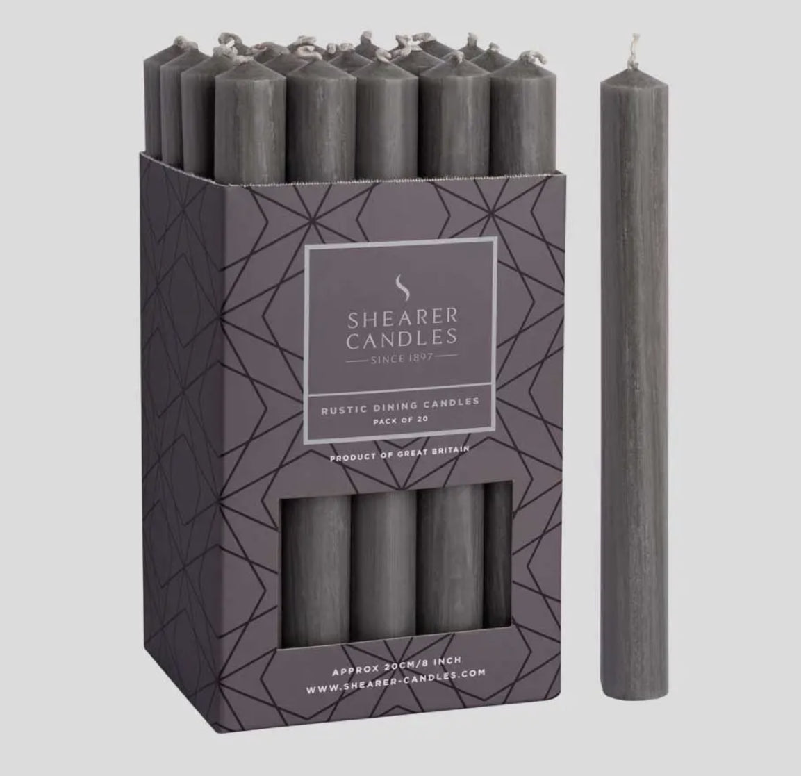 Dining Candles - Grey *Sold Individually* - Bluebell and Willow