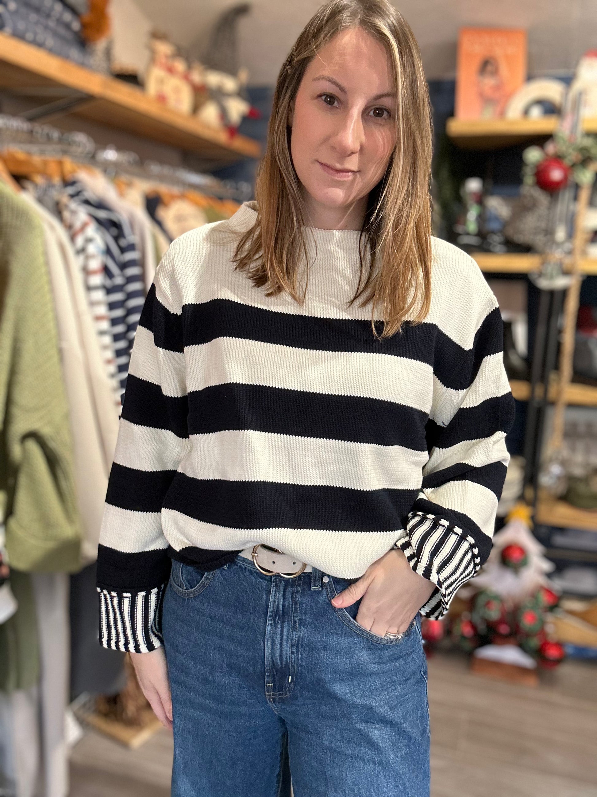 Black & white striped jumper - Bluebell and Willow