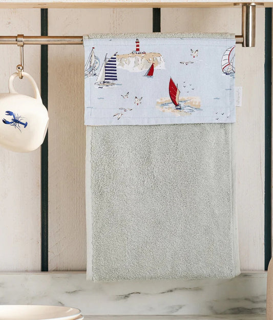 Sophie Allport Coastal Boats - roller hand towel - Bluebell and Willow