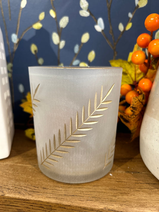 Laurel Leaf Glass Candle Holder - Small - Bluebell and Willow