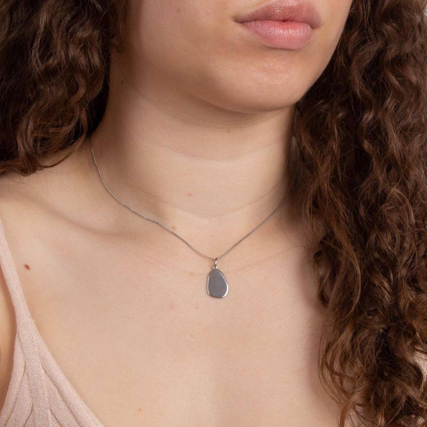 Fiorelli Organic Shaped Pendant with Textured Edge - Bluebell and Willow