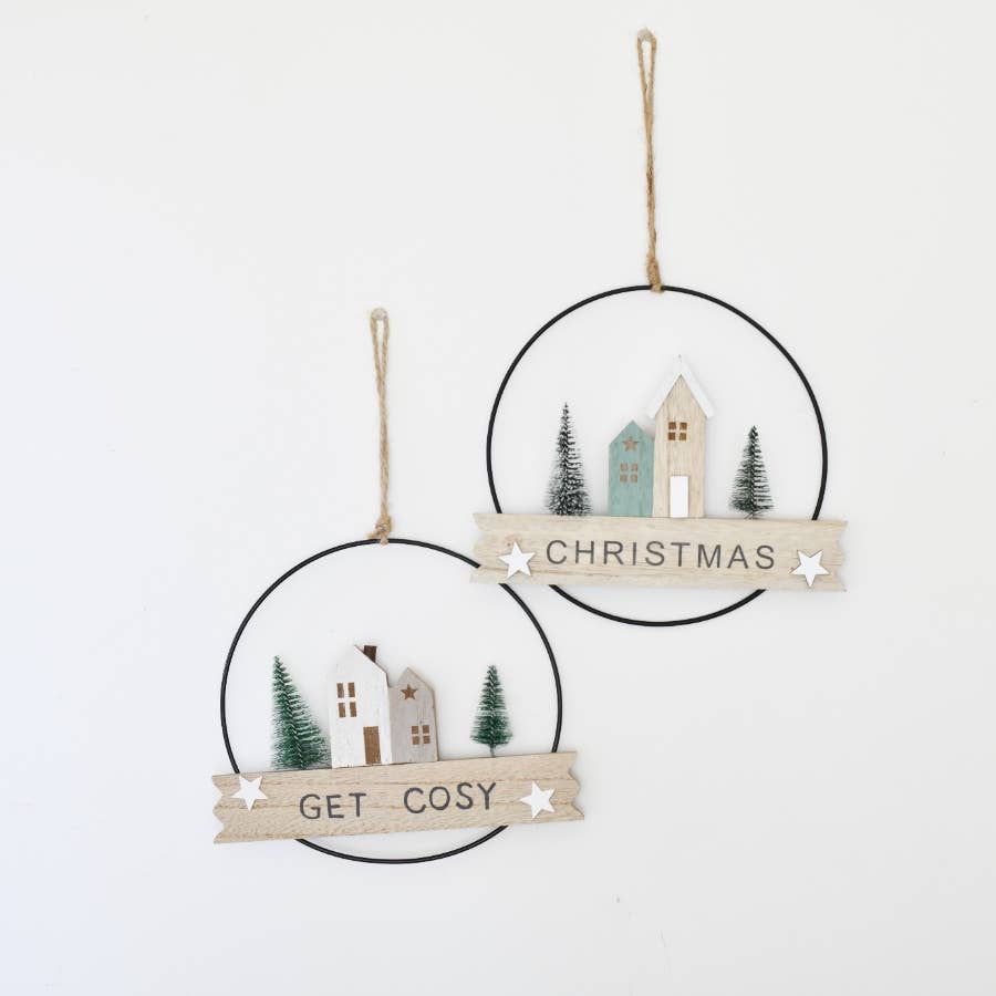 Get Cosy Christmas Metal Frame Hanger - Bluebell and Willow