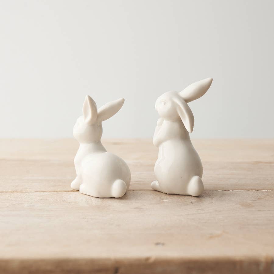 White Porcelain Rabbit - Bluebell and Willow