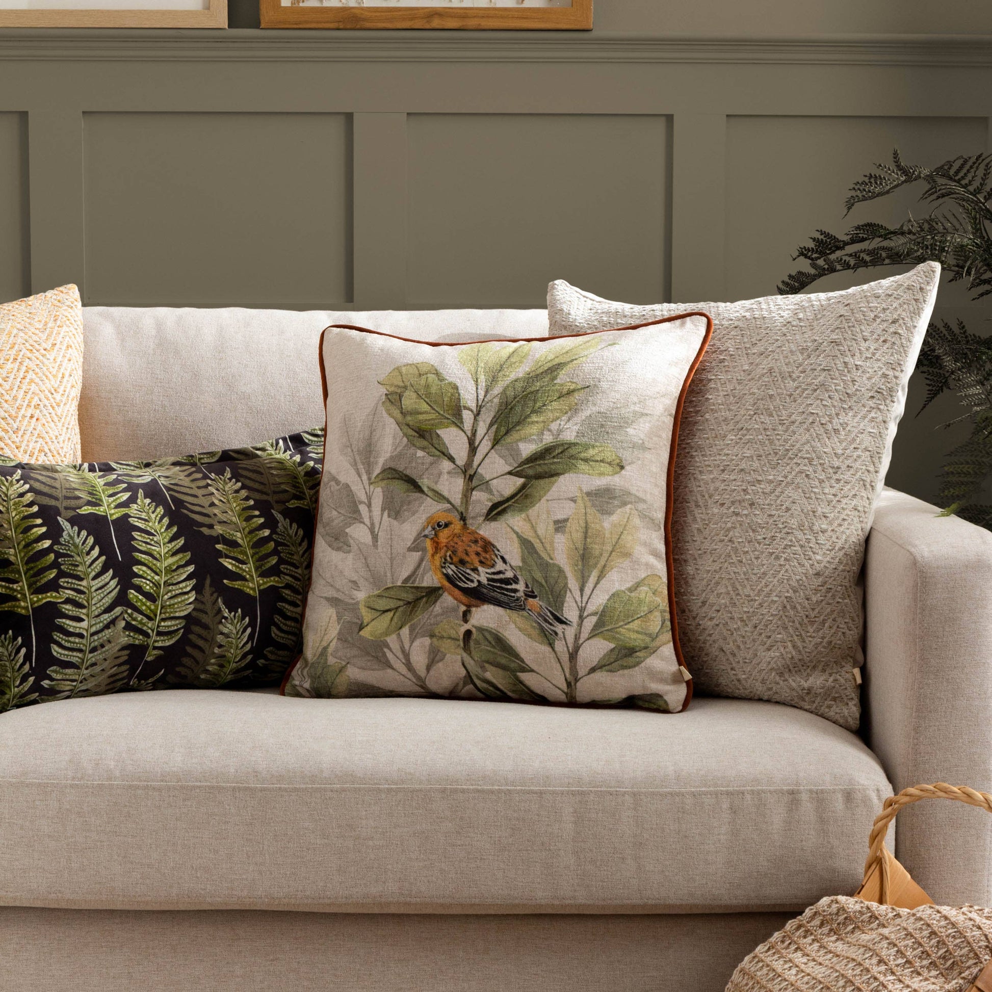 Croft Twill Woven Cushion Natural - Bluebell and Willow