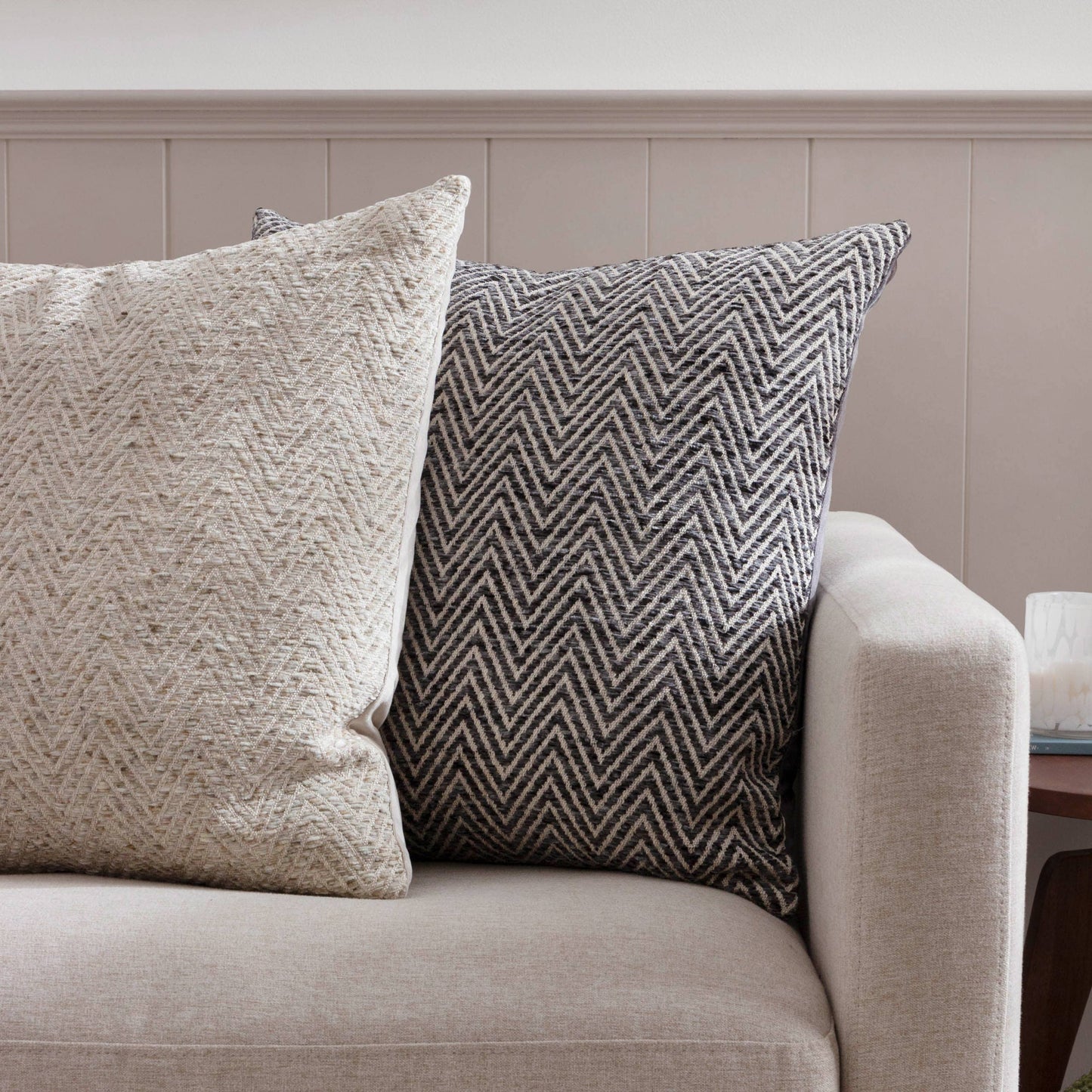 Croft Twill Woven Cushion Natural