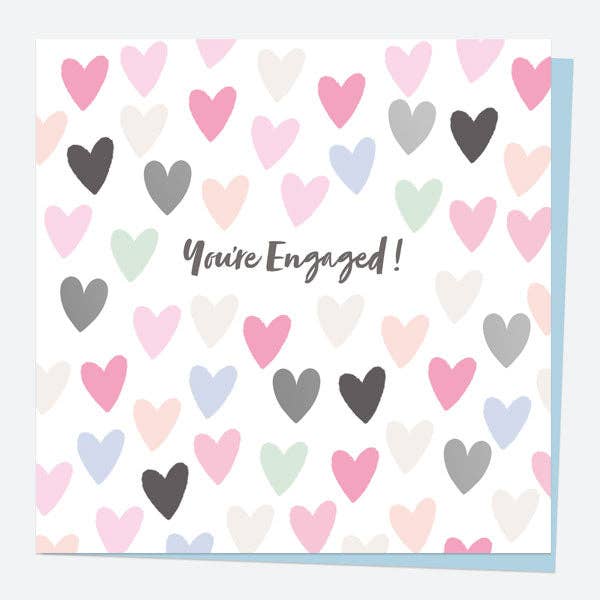 Luxury Foil Wedding Card - Wedding Foil Patterns Love Hearts - Bluebell and Willow