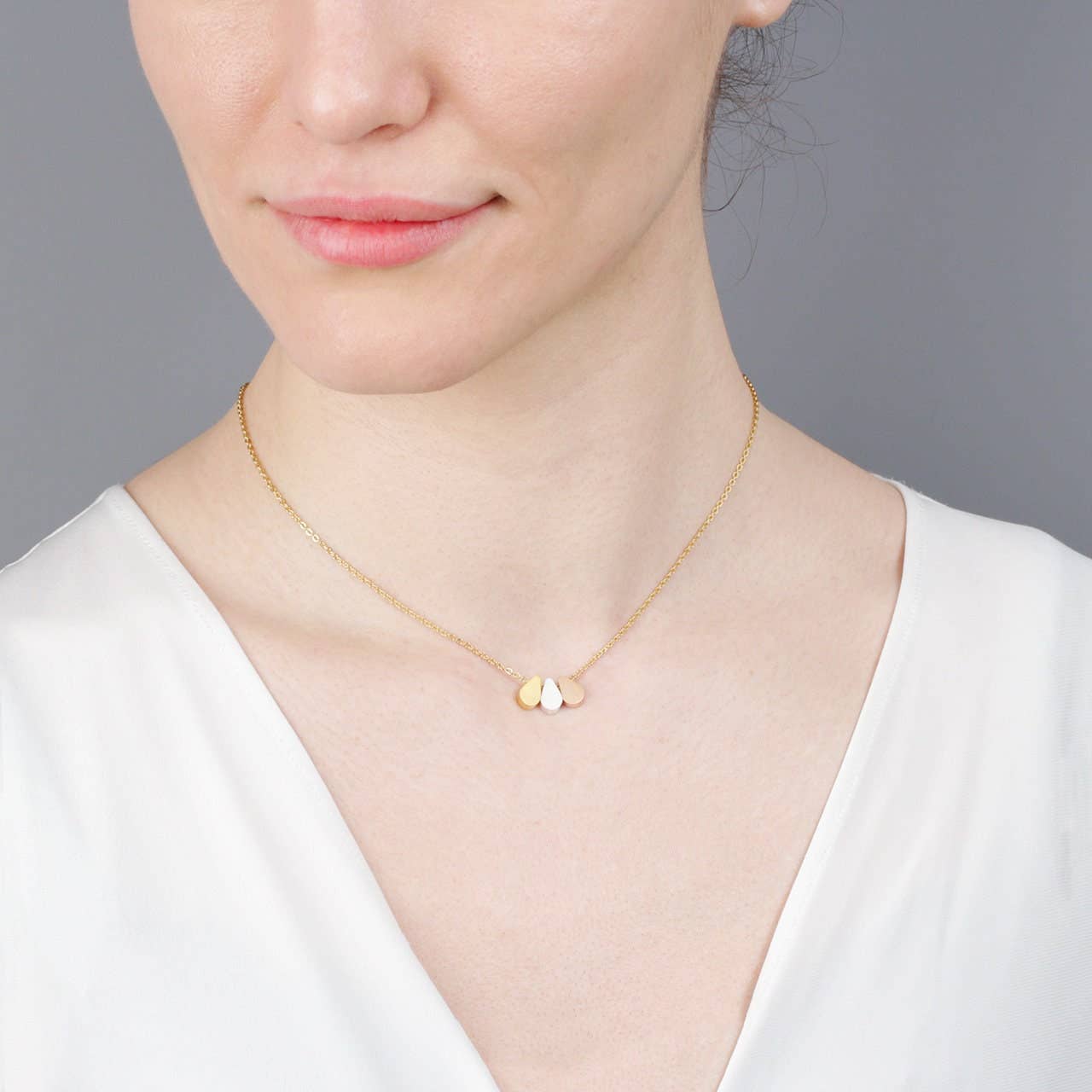 Tri Teardrop Necklace