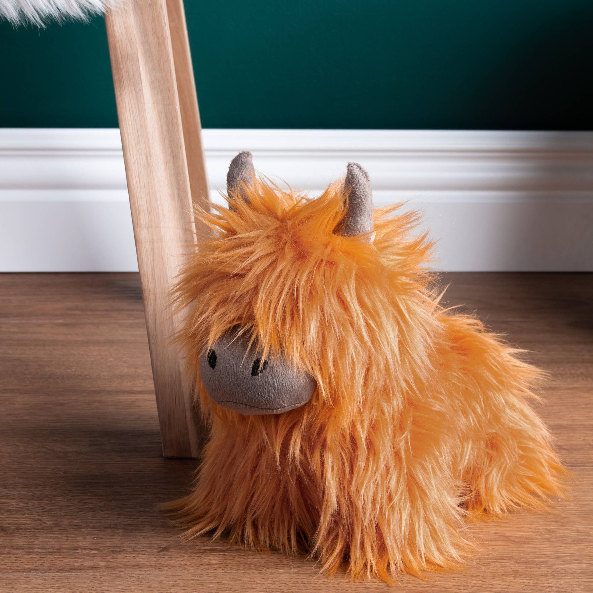 Highland Cow Shaggy Door Stop Orange - Bluebell and Willow