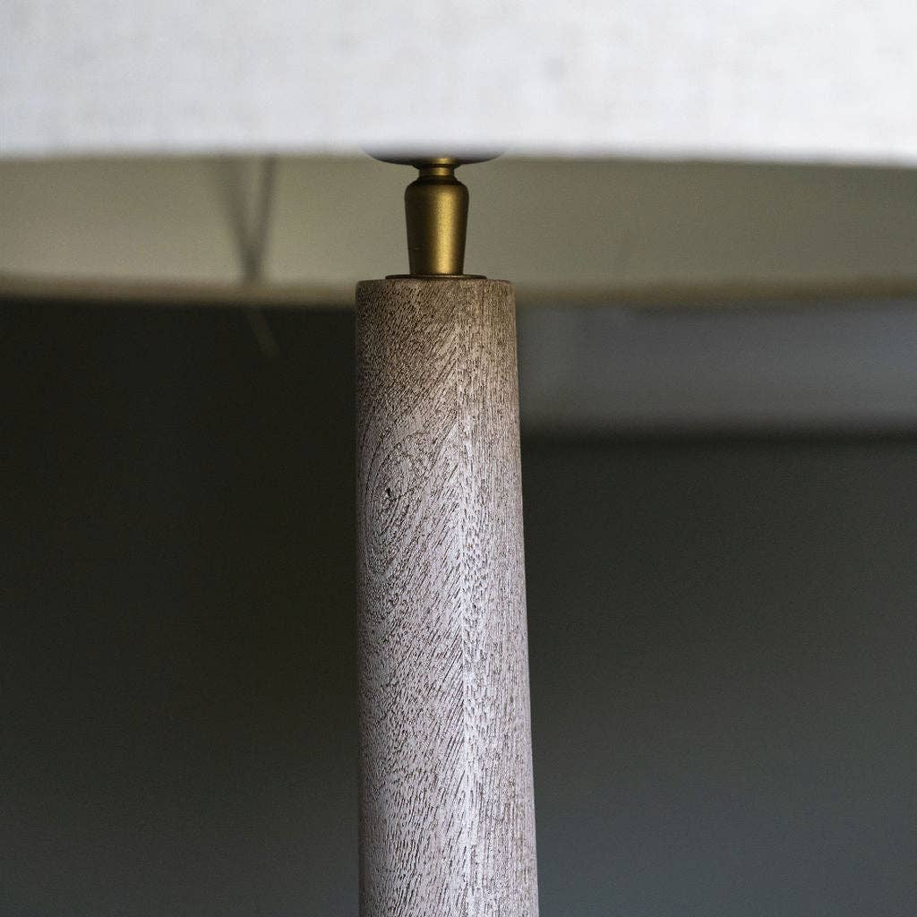 Backwell Sandblasted Medium Table Lamp, with Cream Linen Shade - Bluebell and Willow