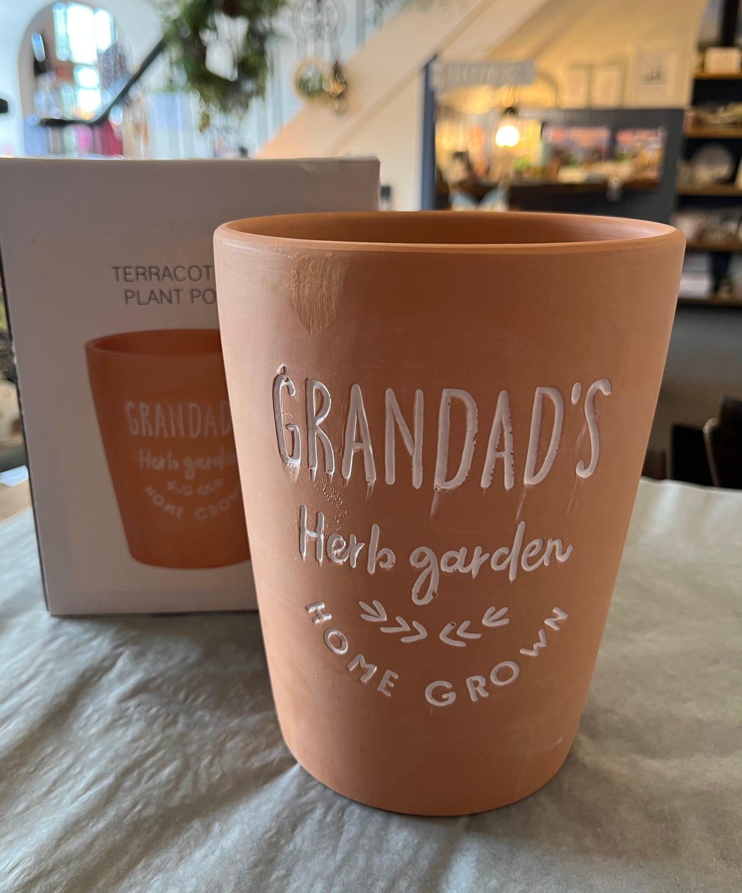 Terracotta Grandad’s Herb Garden Planter - Bluebell and Willow