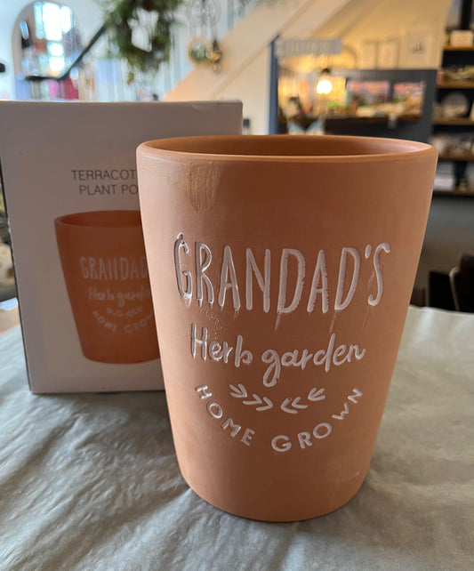 Terracotta Grandad’s Herb Garden Planter - Bluebell and Willow