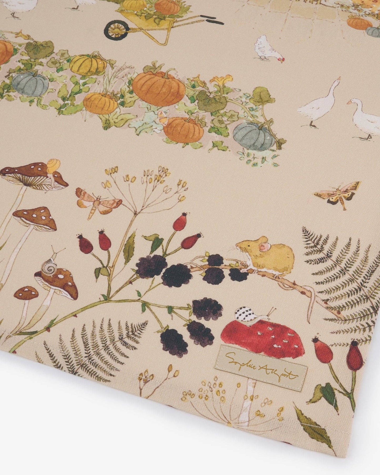 Autumn Forage Scene Tea Towel